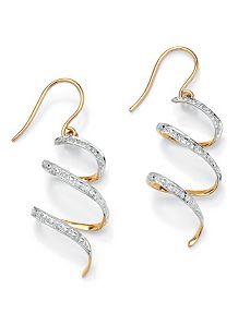 Diamond Accent Ribbon Drop Earrings by PalmBeach Jewelry