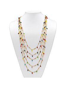 Multi-Colored Faceted Bead Necklace by PalmBeach Jewelry