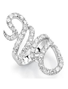 Cubic Zirconia Crossover Ring by PalmBeach Jewelry