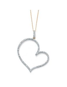 Diamond Heart-Shaped Pendant by PalmBeach Jewelry
