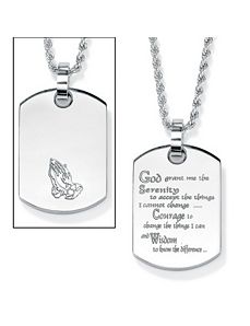 Serenity Prayer"Dog Tag Pendant by PalmBeach Jewelry