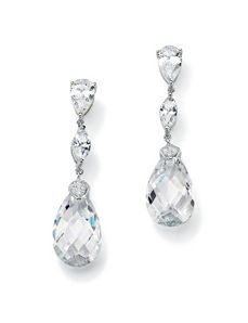 Cubic Zirconia Pierced Earrings by PalmBeach Jewelry