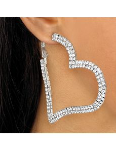 Multi-Crystal Heart Hoop Earrings by PalmBeach Jewelry