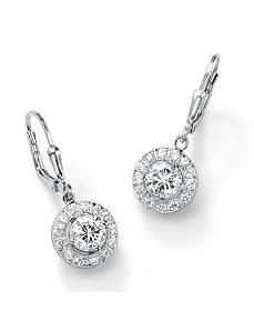 Cubic Zirconia Pierced Earrings by PalmBeach Jewelry