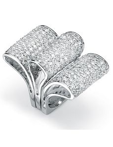 Set of Threecubic zirconia Ribbon Rings by PalmBeach Jewelry