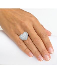 Cubic Zirconia Heart-Shaped Ring by PalmBeach Jewelry