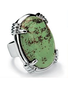 Oval-Shaped Turquoise Ring by PalmBeach Jewelry