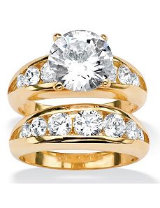 Cubic Zirconia Wedding Ring Set by PalmBeach Jewelry