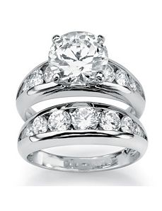 Cubic Zirconia Wedding Ring Set by PalmBeach Jewelry