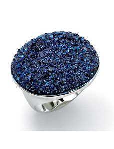 Blue Crystal Pave Ring by PalmBeach Jewelry