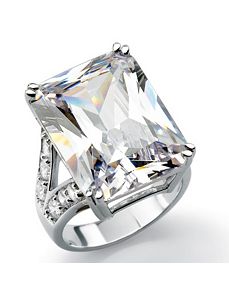 Emerald-Cutcubic zirconia Ring by PalmBeach Jewelry