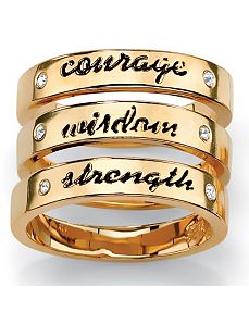 Set of Three Message Rings by PalmBeach Jewelry