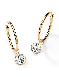 Roundcubic zirconia Hoop Earrings by PalmBeach Jewelry