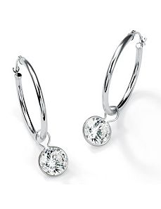Roundcubic zirconia Hoop Earrings by PalmBeach Jewelry