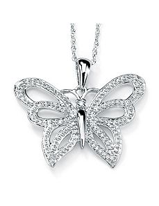 Diamond Accent Butterfly Pendant by PalmBeach Jewelry