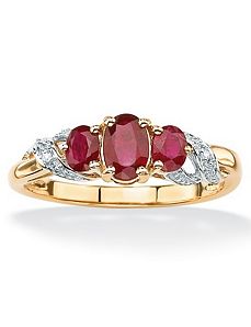 Ruby and Diamond Accent Ring by PalmBeach Jewelry