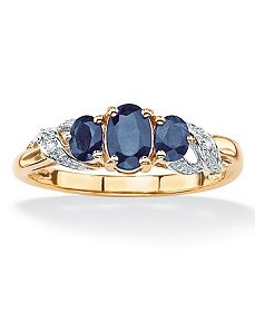 Sapphire & Diamond Accent Ring by PalmBeach Jewelry