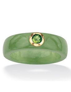 Green Jade and Peridot Ring by PalmBeach Jewelry