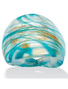 Blue/Gold-Colored Glass Ring by PalmBeach Jewelry