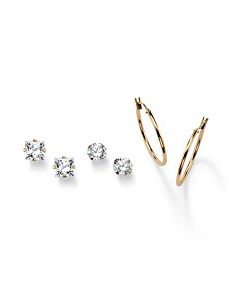 Three-Pair Set of Pierced Earrings by PalmBeach Jewelry
