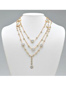 Bezel-Setcubic zirconia Necklace by PalmBeach Jewelry