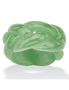 Green Jade Braided Eternity Band by PalmBeach Jewelry