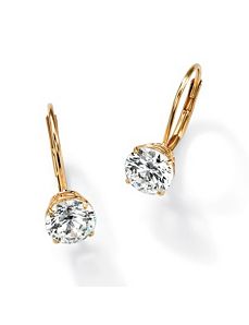 Roundcubic zirconia Lever-Back Earrings by PalmBeach Jewelry