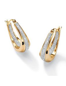 Diamond Accent Pierced Earrings by PalmBeach Jewelry