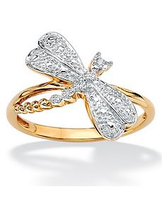 Diamond Accent Dragonfly Ring by PalmBeach Jewelry