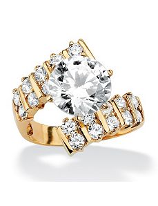 Roundcubic zirconia Bypass Ring by PalmBeach Jewelry