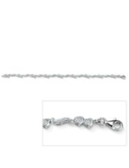 Diamond Heart and Wings Anklet by Palm Beach Jewelry
