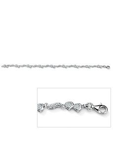 Diamond Heart and Wings Anklet by PalmBeach Jewelry