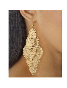 Filigree Drop Pierced Earrings by PalmBeach Jewelry