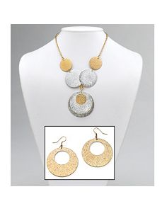 Textured Circle Jewelry Set by PalmBeach Jewelry