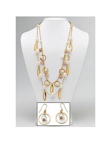 Simulated Pearl Beaded Jewelry Set by PalmBeach Jewelry