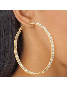 Crystal Inside-Out Hoop Earrings by PalmBeach Jewelry