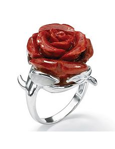 Flower-Shaped Coral Ring by PalmBeach Jewelry