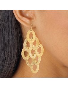 Textured Oval Drop Pierced Earrings by PalmBeach Jewelry