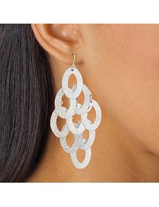 Textured Oval Drop Pierced Earrings by PalmBeach Jewelry