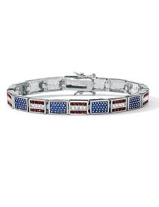 Patriotic Flag Bracelet by PalmBeach Jewelry