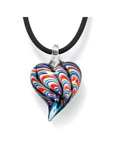 Red, White & Blue Heart Pendant by PalmBeach Jewelry