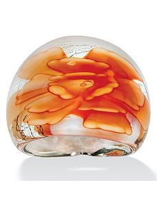 Peach Glass Dome Ring by PalmBeach Jewelry