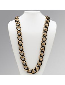 Black & Goldtone Curb-Link Necklace by PalmBeach Jewelry