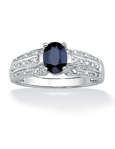 Sapphire and Diamond Accent Ring by PalmBeach Jewelry