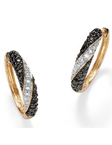 Black & White Diamond Acc. Earrings by PalmBeach Jewelry