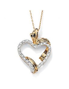 Diamond Heart-Shaped Pendant by PalmBeach Jewelry
