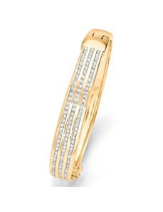 Triple-Row Cubic Zirconia Bangle Bracelet by PalmBeach Jewelry