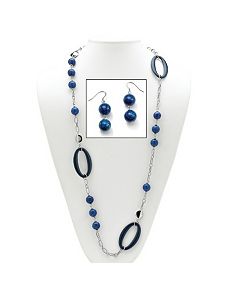 Blue Quartz Geometric Jewelry Set by PalmBeach Jewelry