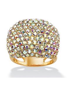 Aurora Borealis Crystal Dome Ring by PalmBeach Jewelry