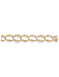 Cubic Zirconia Rolo-Link Bracelet by PalmBeach Jewelry